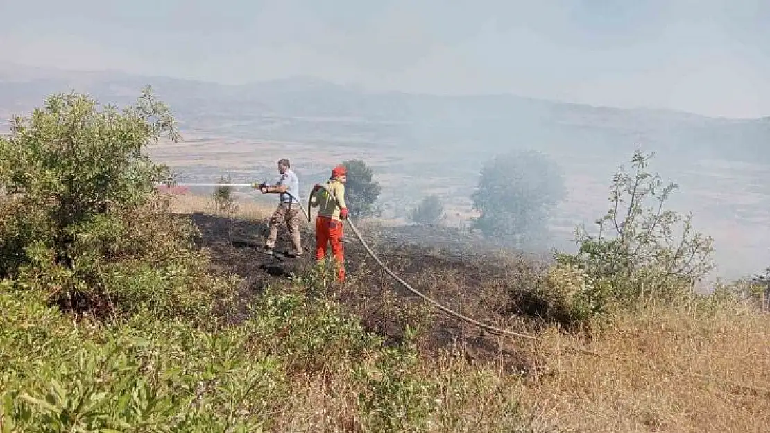 Bingöl'de çıkan yangın ormanlık alana sıçramadan söndürüldü