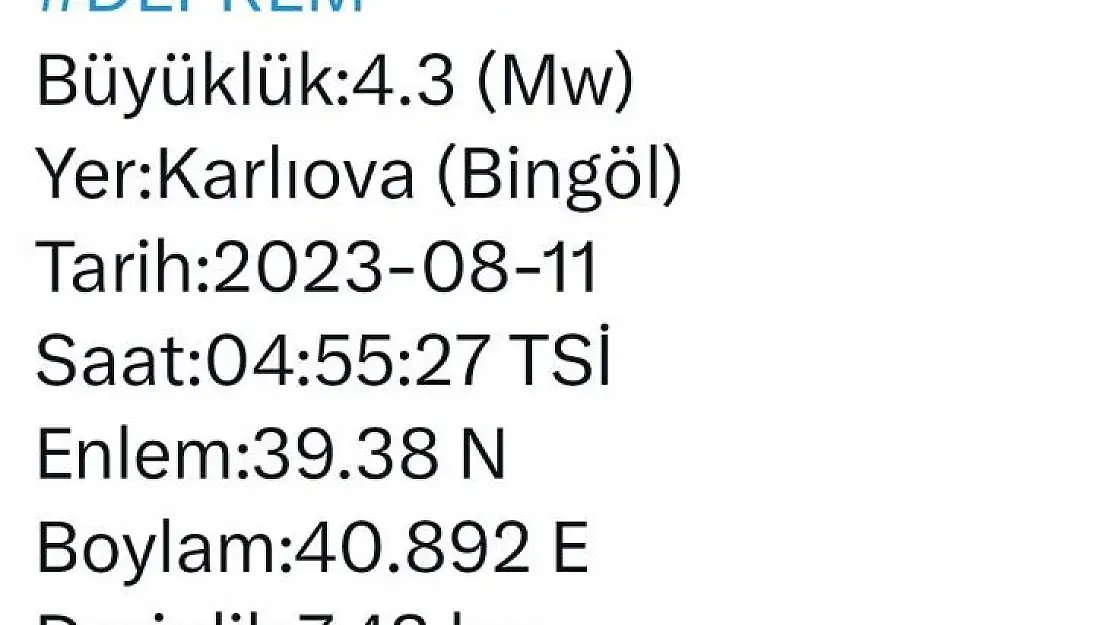 Bingöl'de korkutan deprem