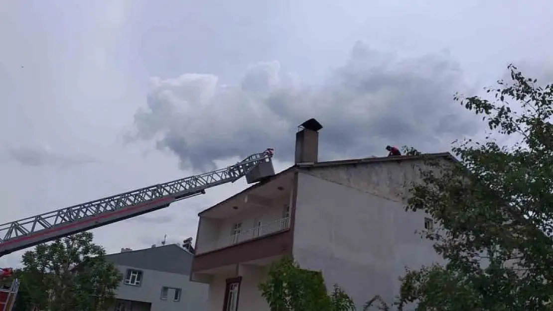 Cami kubbesindeki leylek yuvası, yıkım nedeniyle taşındı