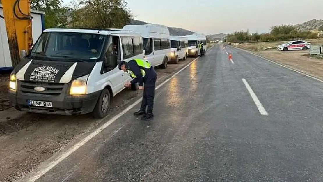 Çermik'te kış lastiği denetimi