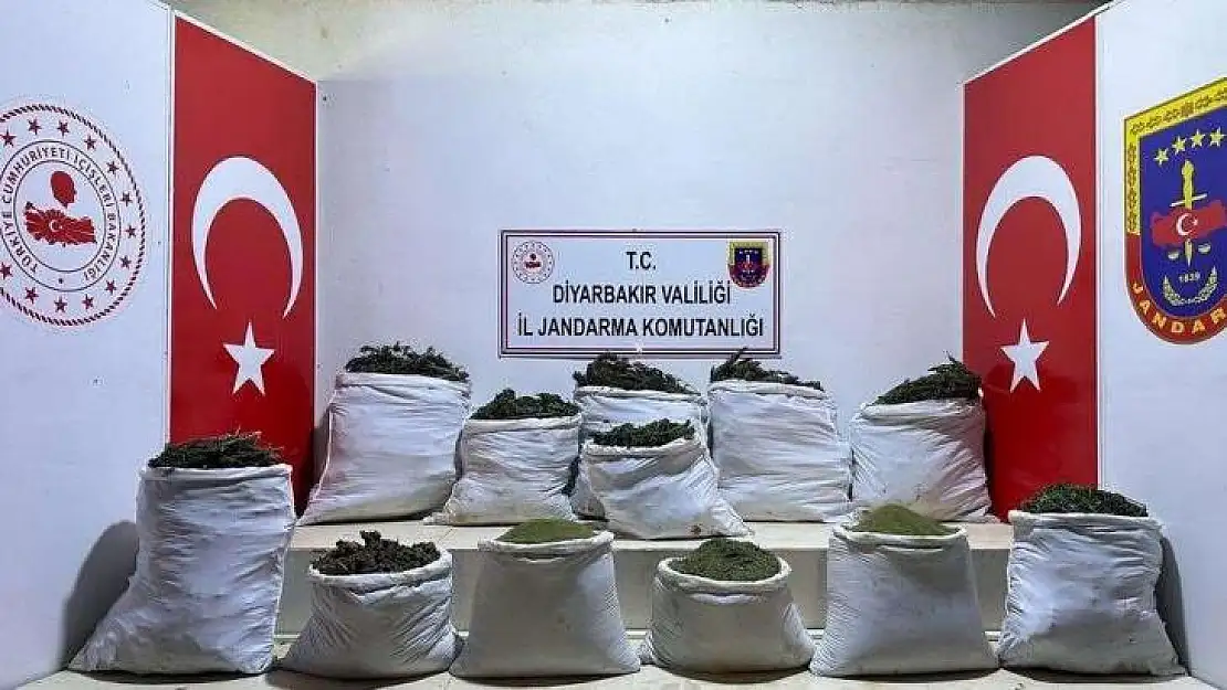 Diyarbakır'da 312 kilo esrar ve bin 706 kök kenevir ele geçirildi