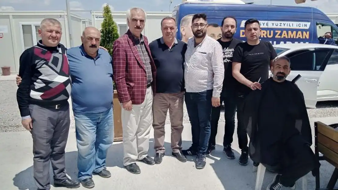 Kayserili berberlerden afet bölgesinde anlamlı hizmet