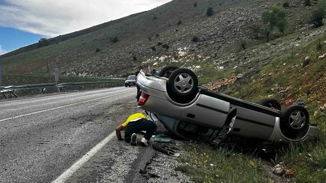 Kontrolden çıkan otomobil takla attı: 1 yaralı