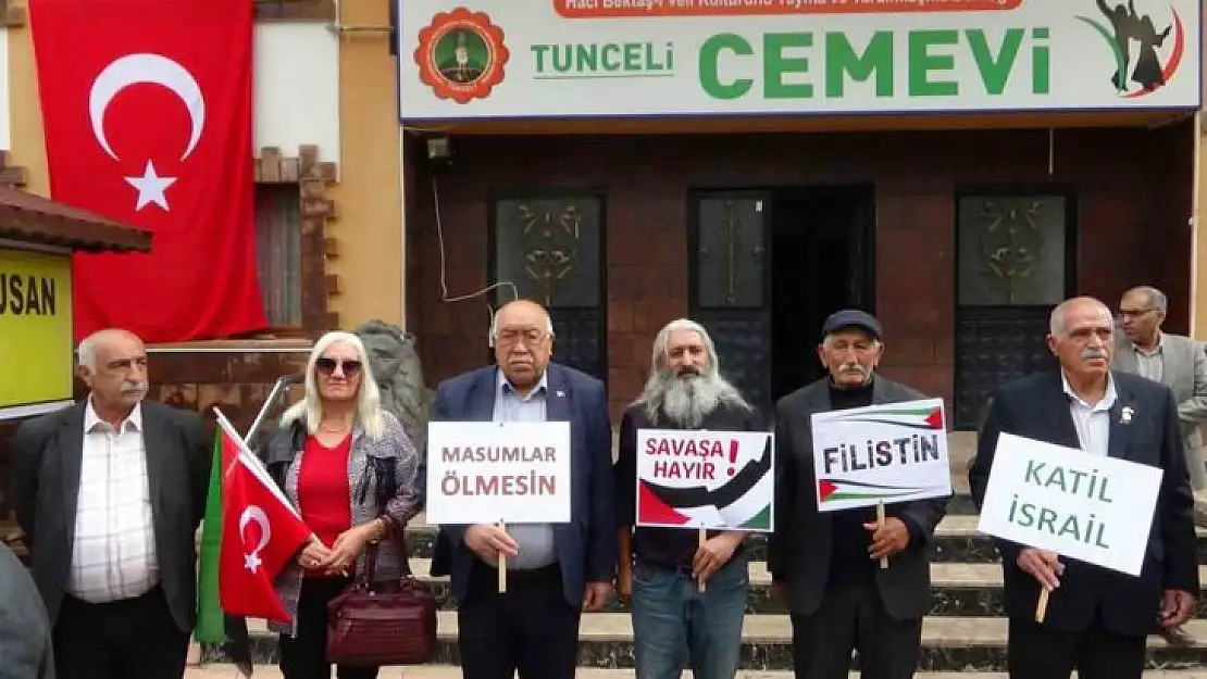 Tunceli'de cemevinden İsrail'e protesto, Filistin'e destek