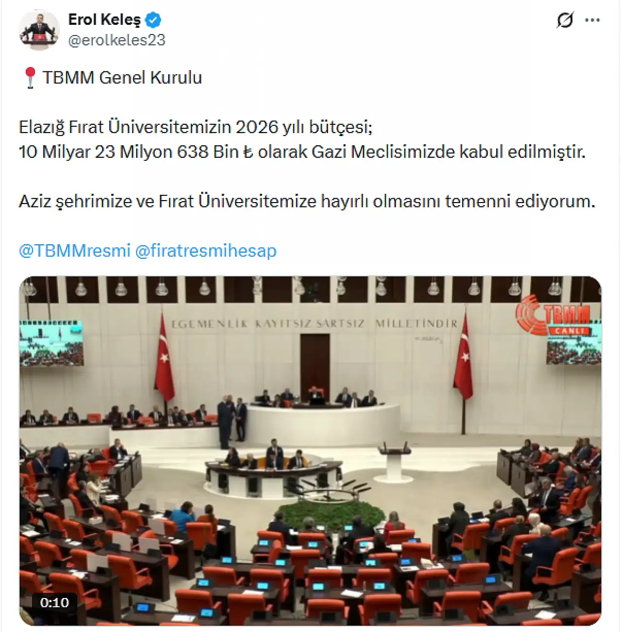 Fırat Üniversitesi'nin 2026 yılı bütçesi netleşti