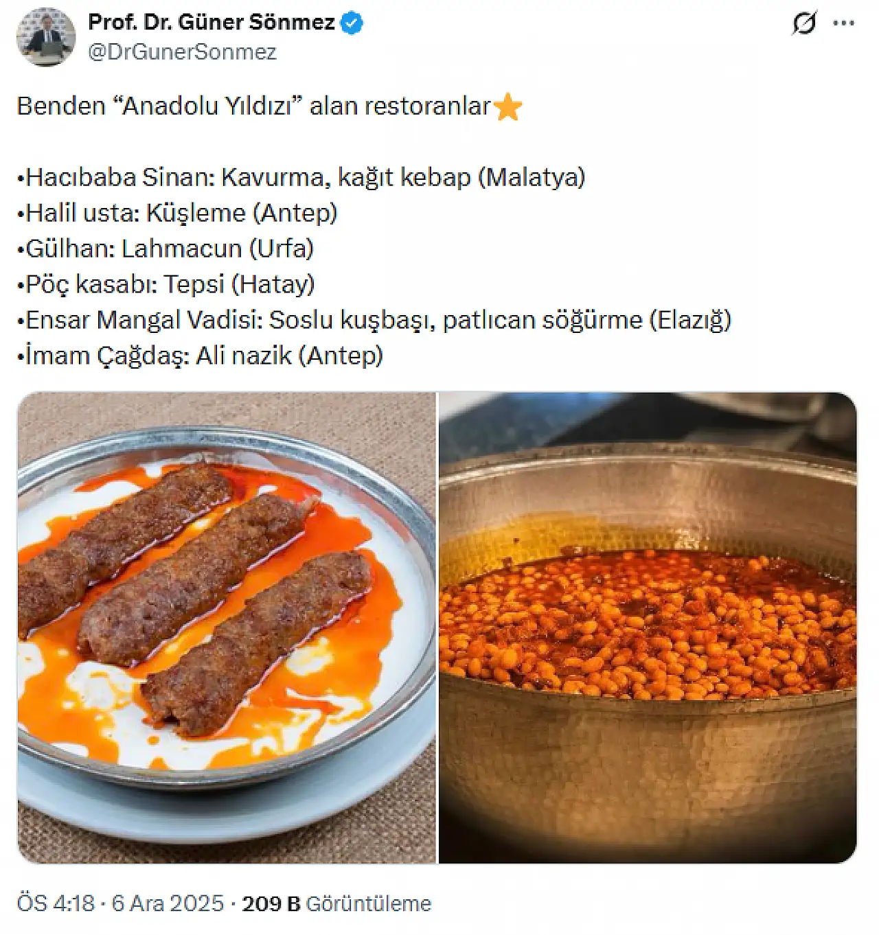Elazığlı Prof. Dr. Sönmez tescilledi: İşte Elazığ'ın 'Yıldızlı' lezzet durakları