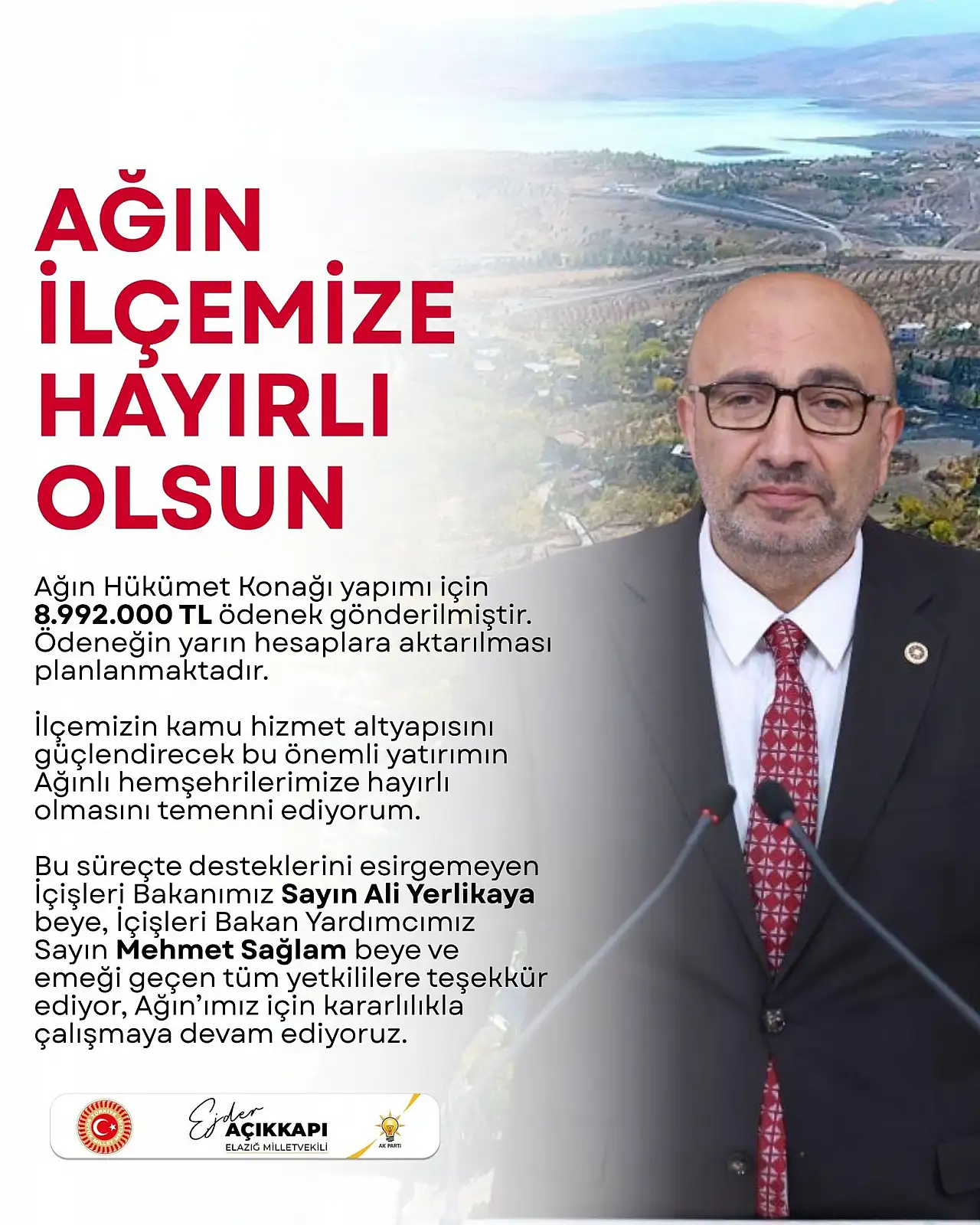 Hizmet kapı kapı gezmeyecek: Ejder Açıkkapı Ağın'ın dev ödeneğini onaylattı!