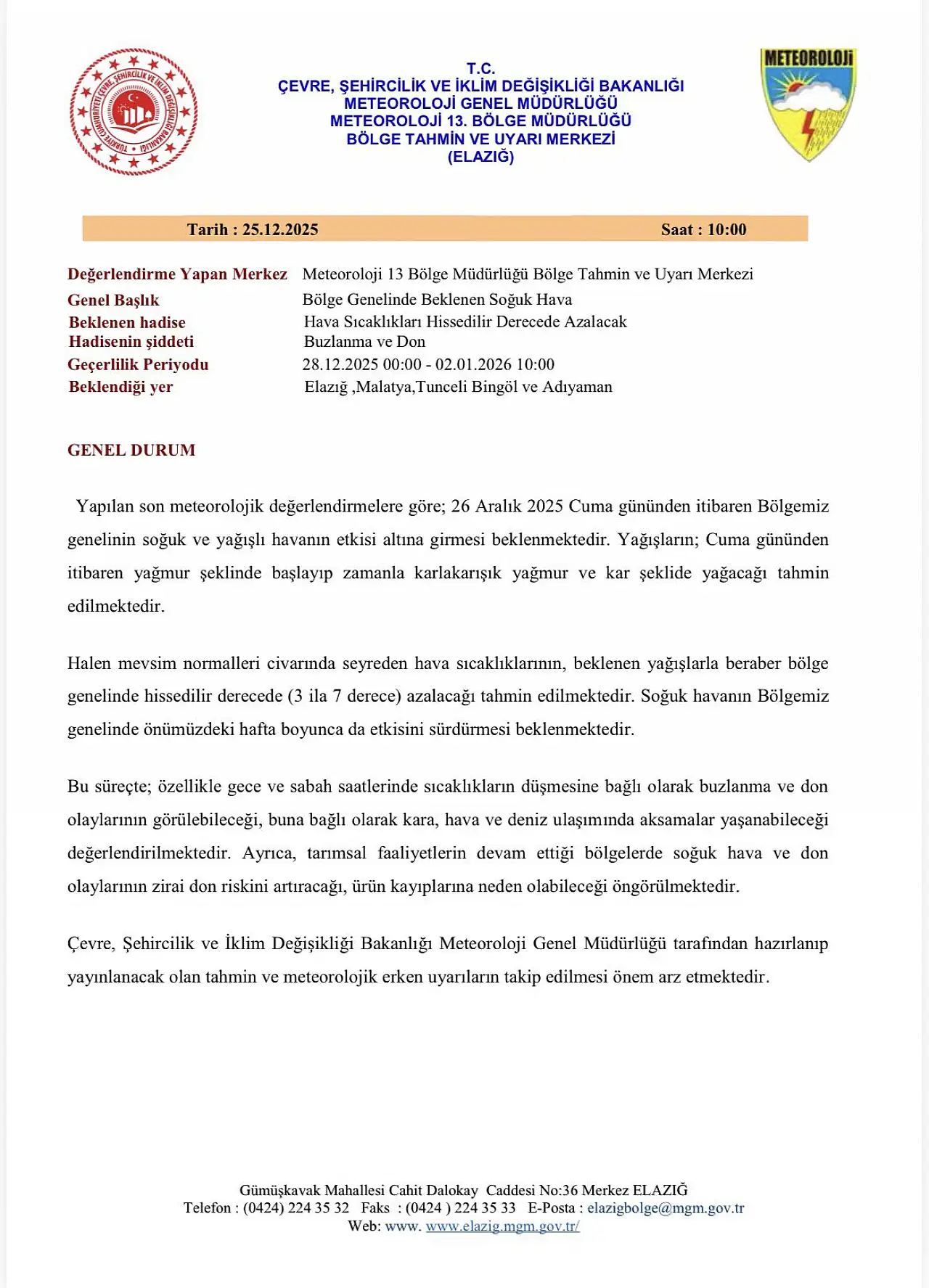 Meteoroloji uyardı: sıcaklıklar düşüyor, kar geliyor