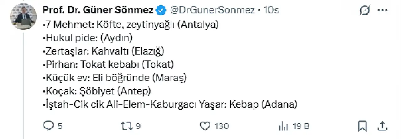 Elazığlı Prof. Dr. Sönmez tescilledi: İşte Elazığ'ın 'Yıldızlı' lezzet durakları