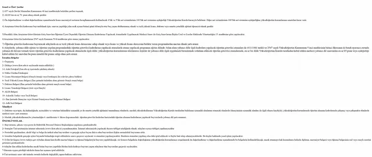 Fırat Üniversitesi 23 Akademik Personel Alacak: Başvurular Başladı!