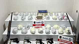 30 kilo eroin, silahlar ve binlerce euro: Elazığ'da narkotik operasyonu