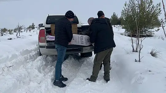 Elazığ'da yaban hayvanları için doğaya yem bırakıldı