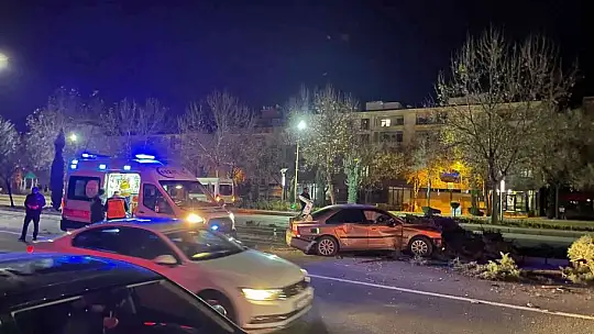Köpeğe çarpmamak için direksiyonu kırdı, ağaca çarptı: 1 yaralı