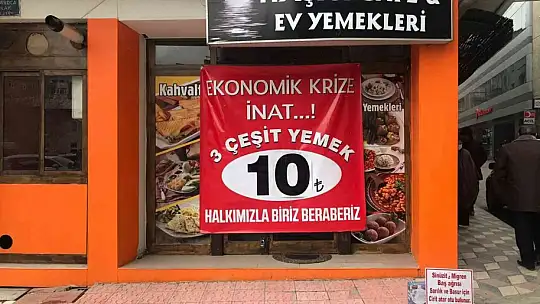 Vatandaş doysun diye 3 çeşit yemeği 10 liradan satmaya başladılar