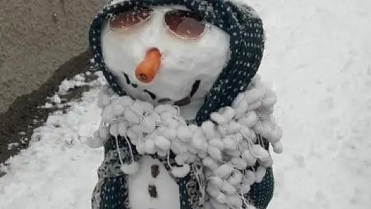 Vatandaşlar kardan adam yaparken yeteneklerini konuşturdu