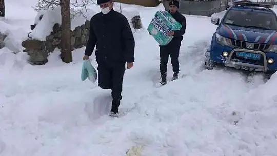 Yolu kardan kapanan köyde ilacı biten hastanın yardımına jandarma koştu