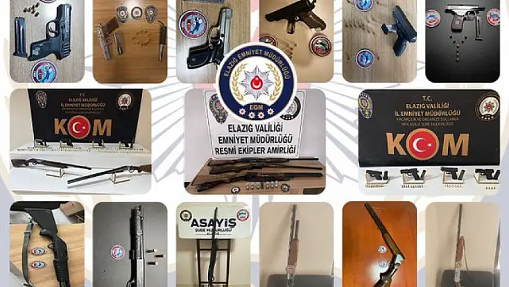 Elazığ Emniyeti’nden 'Huzur' bilançosu: 115 tutuklu, onlarca silah