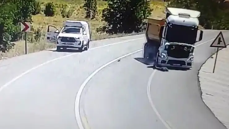 Böyle kaza görülmedi: Yolun ortasındaki yaralı serçeyi kurtarmak isterken kamyon çarptı