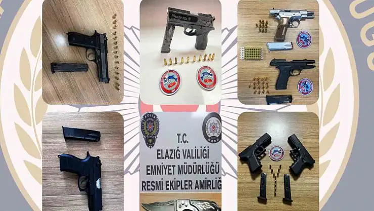Elazığ'da 14 adet ruhsatsız silah ele geçirildi