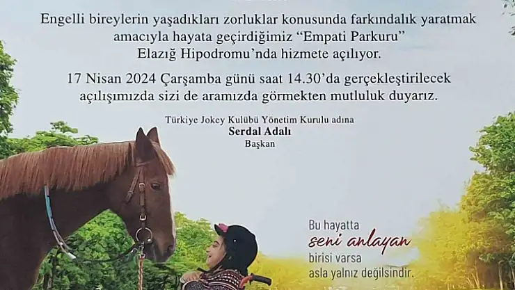 Elazığ Hipodromu'nda empati parkuru kuruluyor