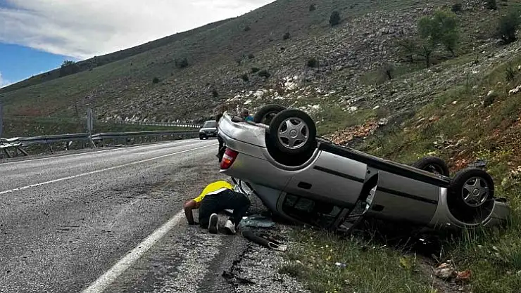 Kontrolden çıkan otomobil takla attı: 1 yaralı