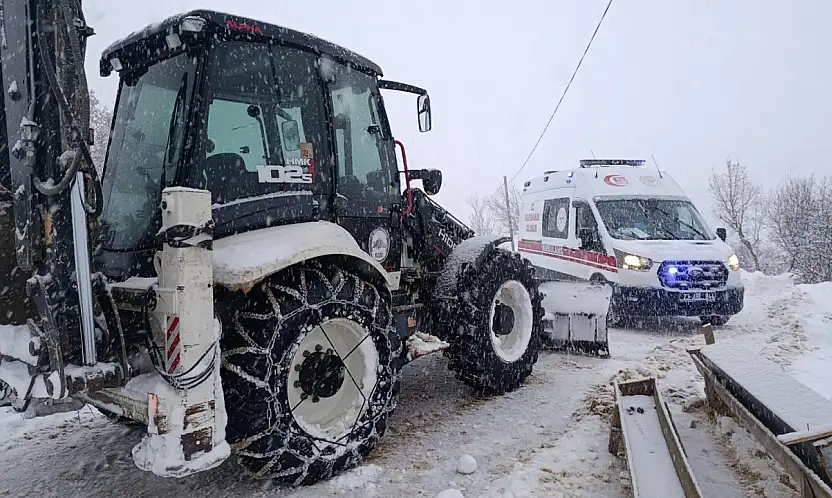 Baskil'de ambulansın imdadına kar kaplanları yetişti!